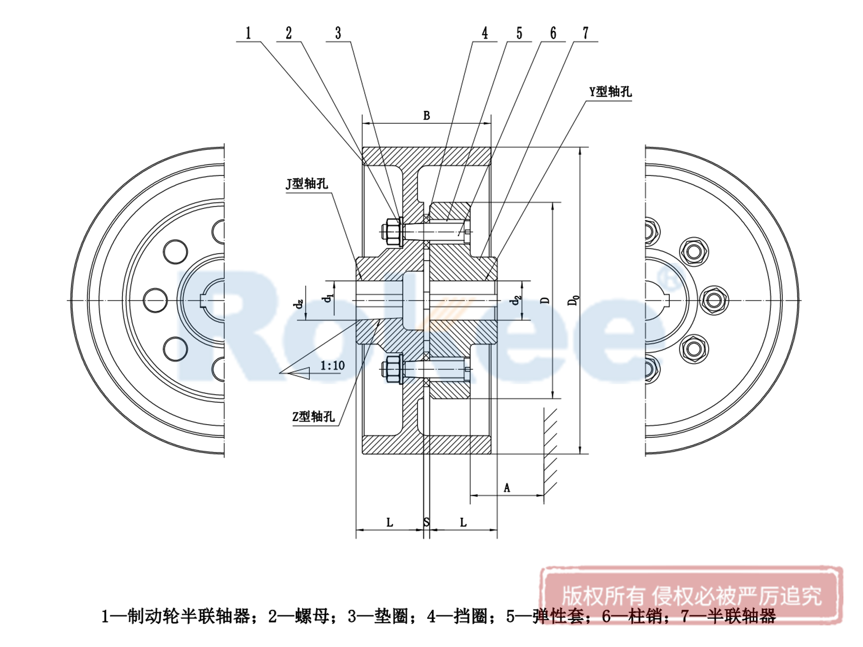 LTZ联轴器-TLL联轴器-带制动轮弹性套柱销联轴器